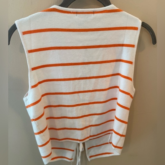 papermoon orange stripe tie front top size M NwT - Picture 4 of 5
